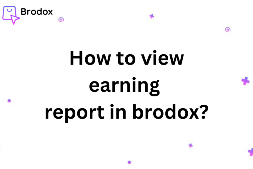 How to view earning report in brodox?